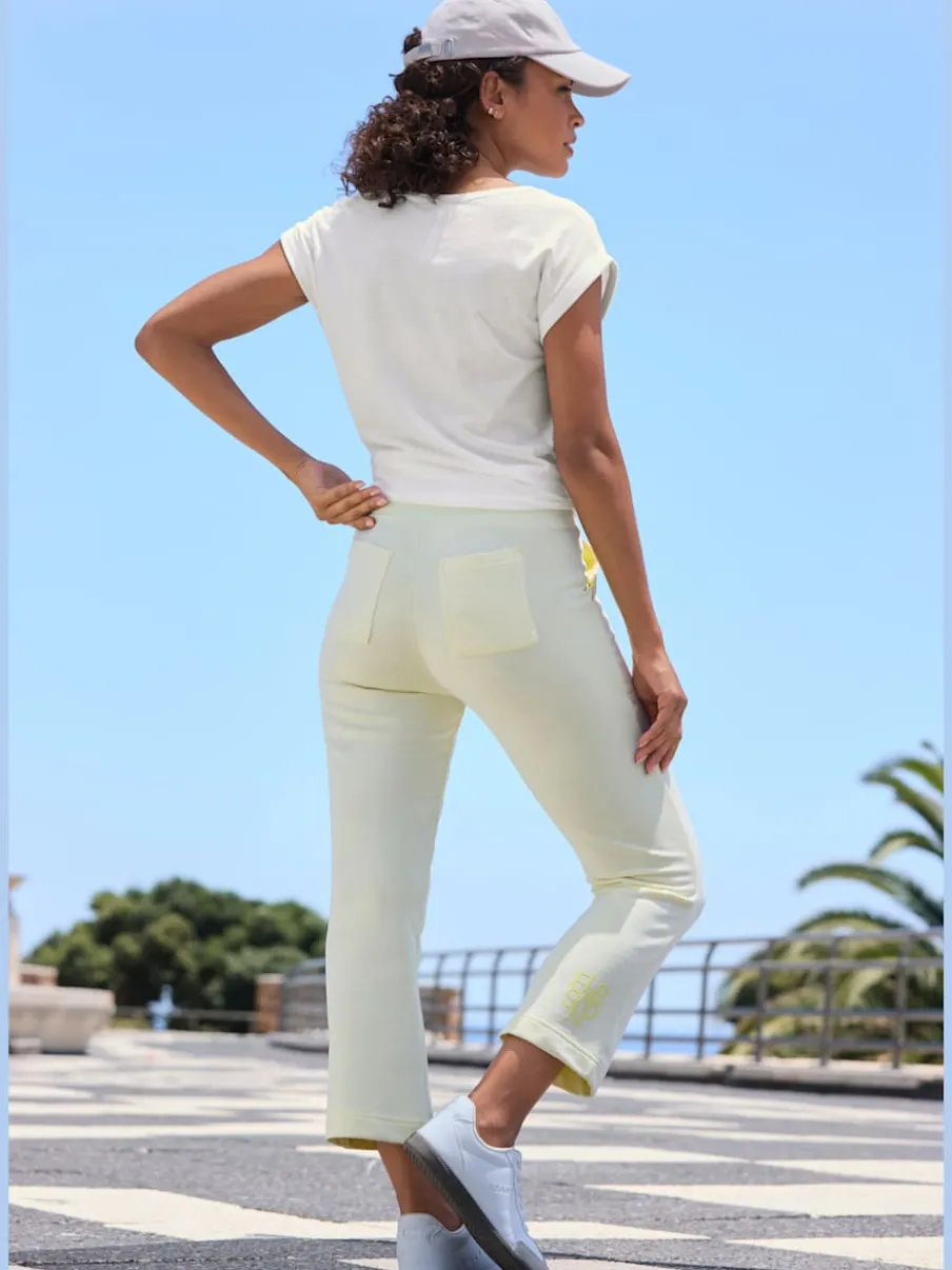 Pantalon sweat 7/8 avec ceinture élastique et poches confortables