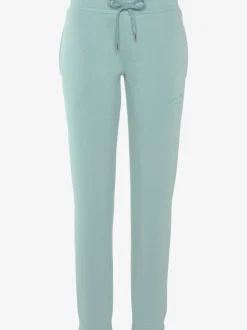 Pantalon sweat avec logo brodé et poches latérales fendues