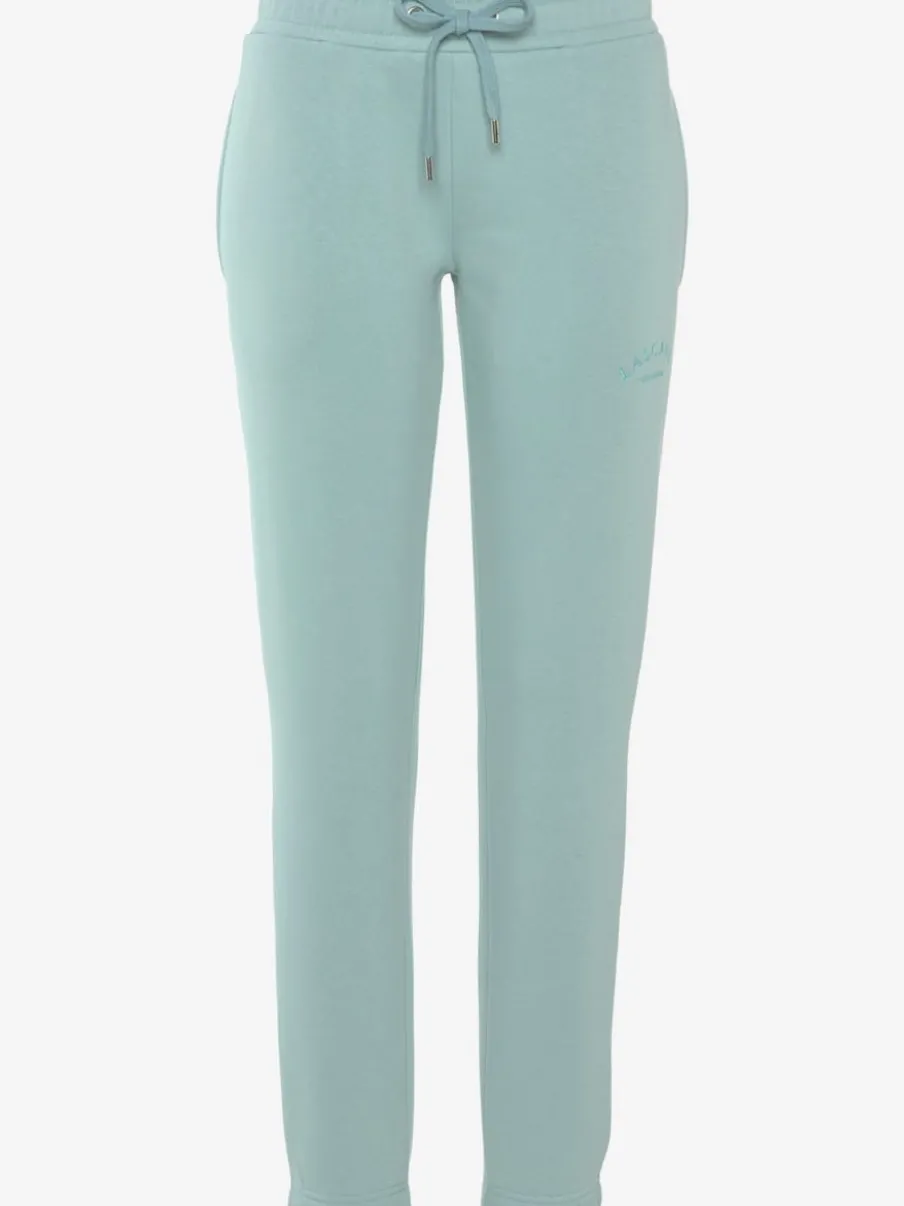 Pantalon sweat avec logo brodé et poches latérales fendues