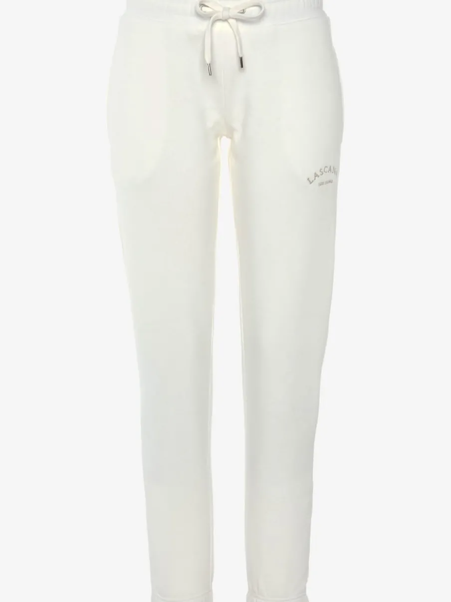 Pantalon sweat avec logo brodé et poches latérales fendues