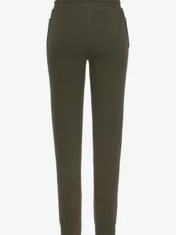 Pantalon sweat élastique doux avec poches à glissière et bords-côtes