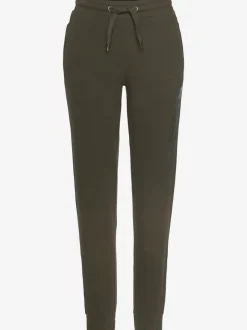 Pantalon sweat élastique doux avec poches à glissière et bords-côtes