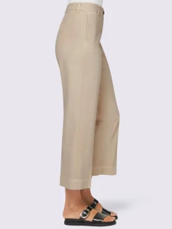 Pantalon 7/8 à taille haute avec poches et jambes larges
