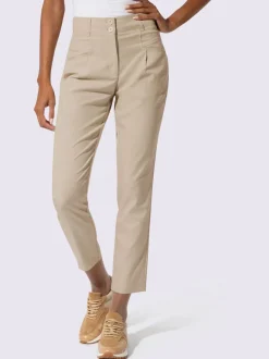 Pantalon taille haute à petits plis avec poches raglan