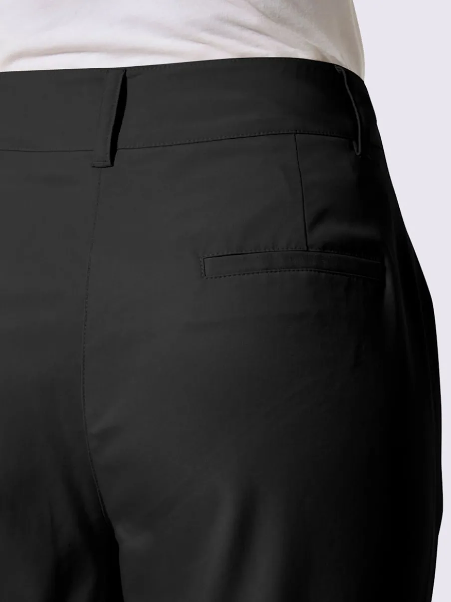 Pantalon taille haute à petits plis avec poches raglan