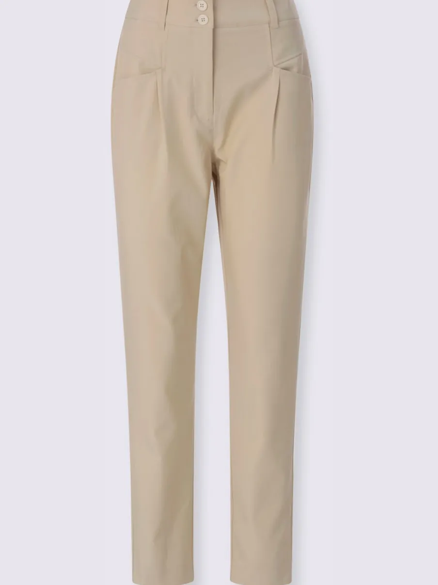 Pantalon taille haute à petits plis avec poches raglan