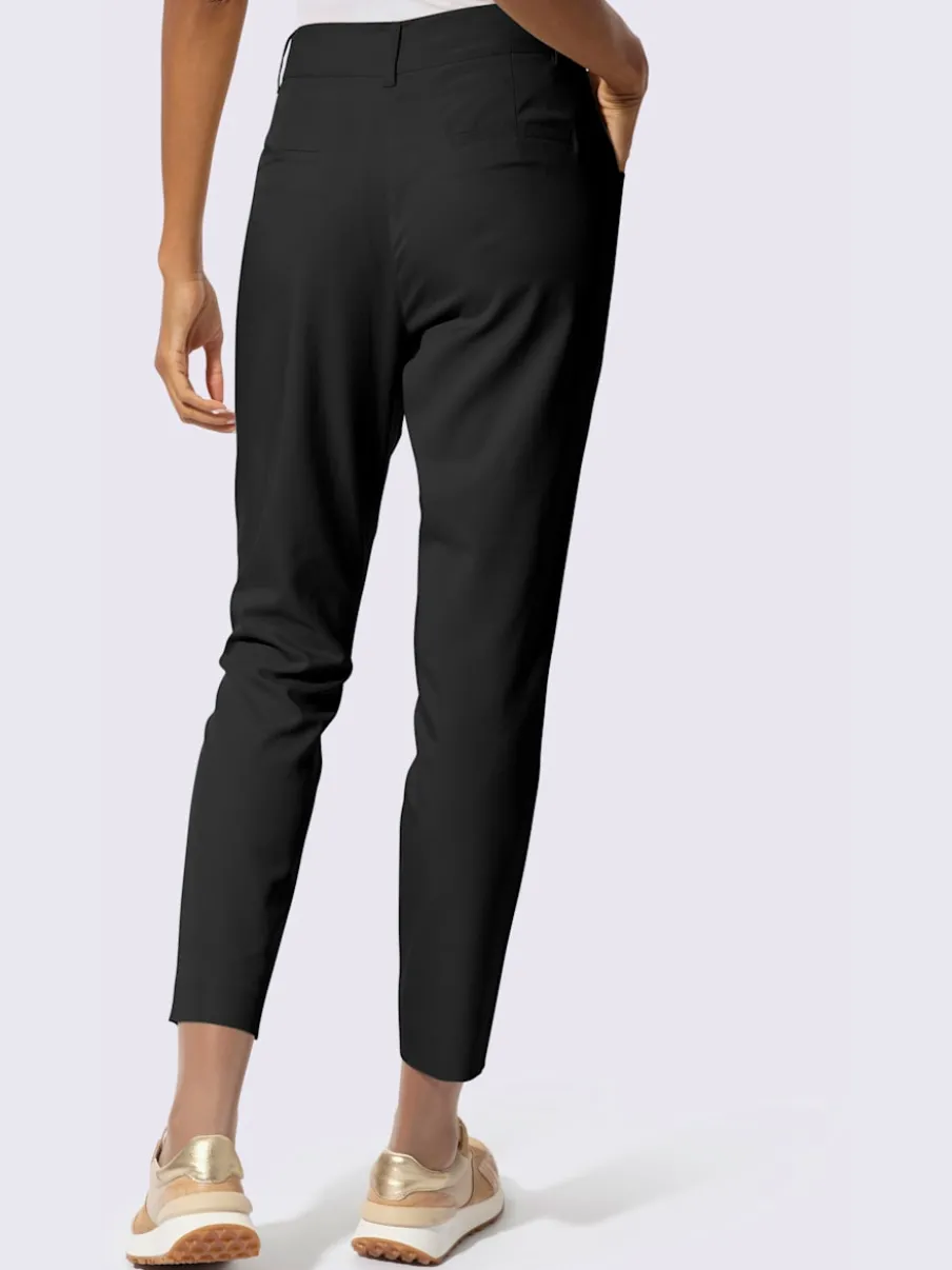 Pantalon taille haute à petits plis avec poches raglan