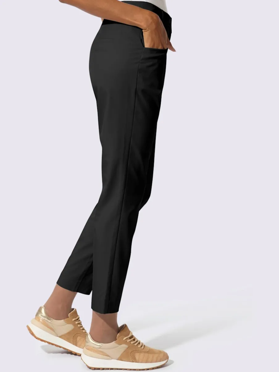Pantalon taille haute à petits plis avec poches raglan