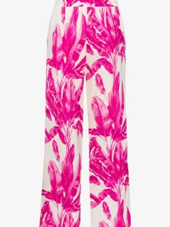 Pantalon à taille élastiquée avec poches et pinces fluides