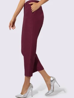 Pantalon tailleur ajusté en jacquard avec ceinture et poches latérales