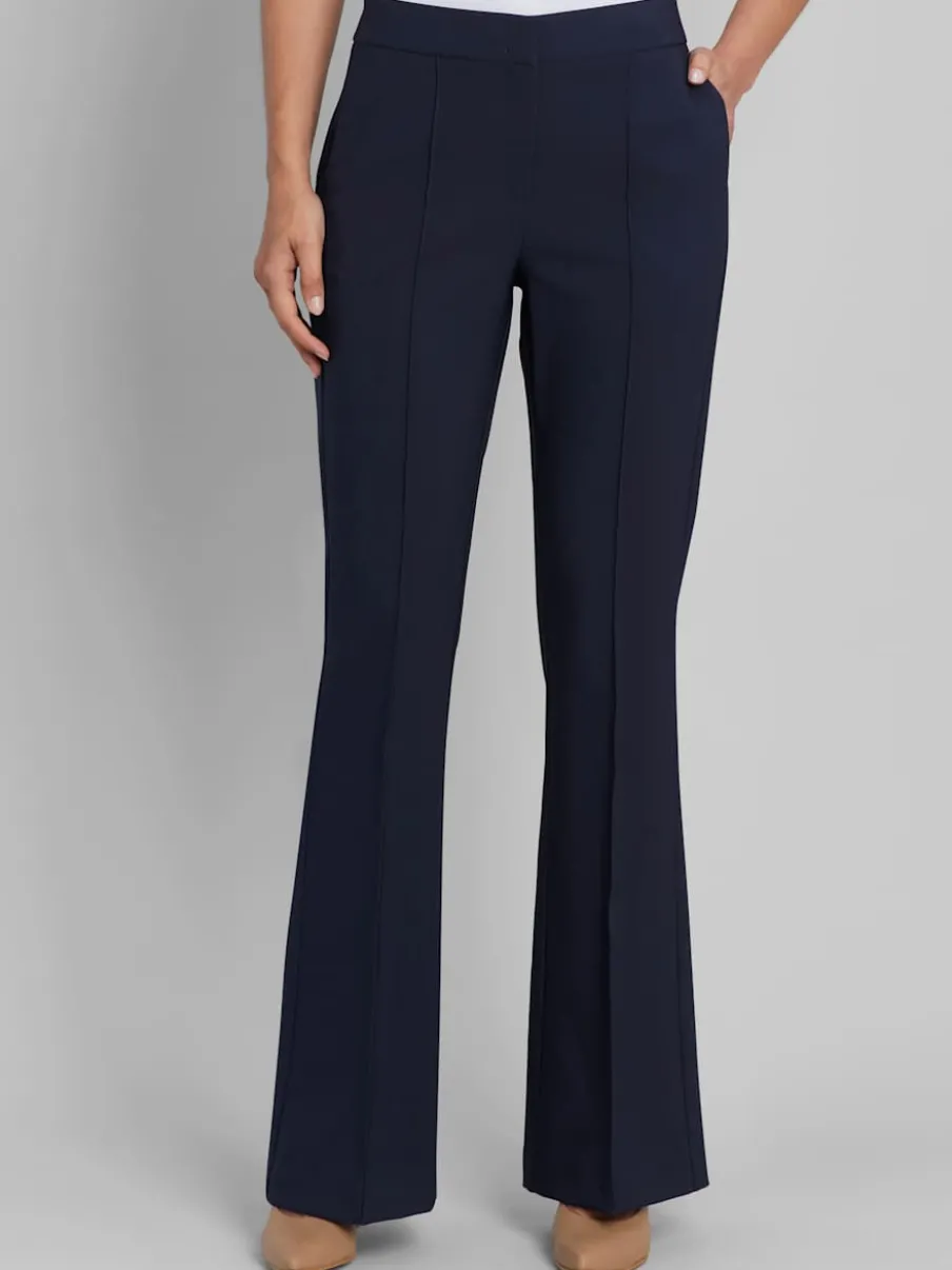 Pantalon tailleur avec nervures et poches latérales