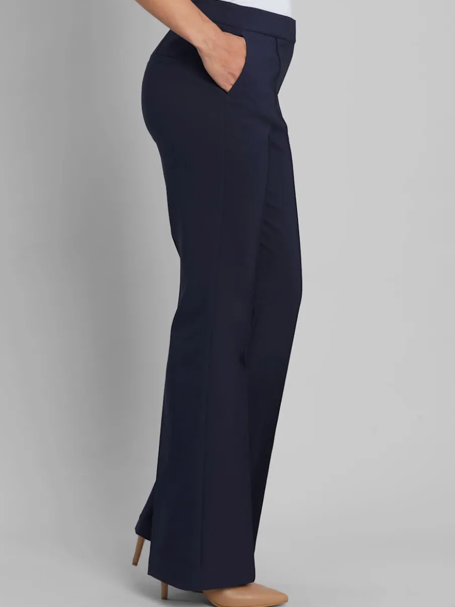 Pantalon tailleur avec nervures et poches latérales