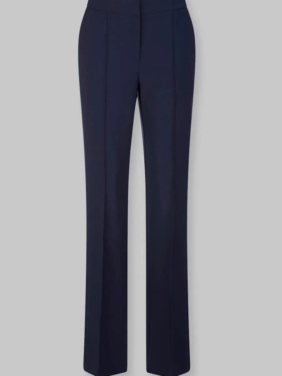 Pantalon tailleur avec nervures et poches latérales