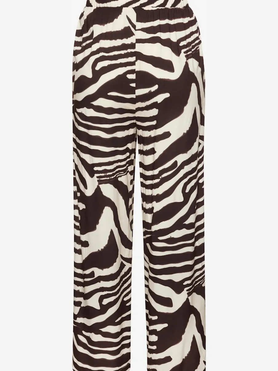 Pantalon tissé avec large ceinture élastique et poches latérales à imprimé animal