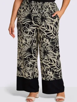 Pantalon tissé ceinture smockée