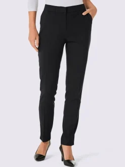Pantalon tissé en modal à coupe étroite et plis repassés