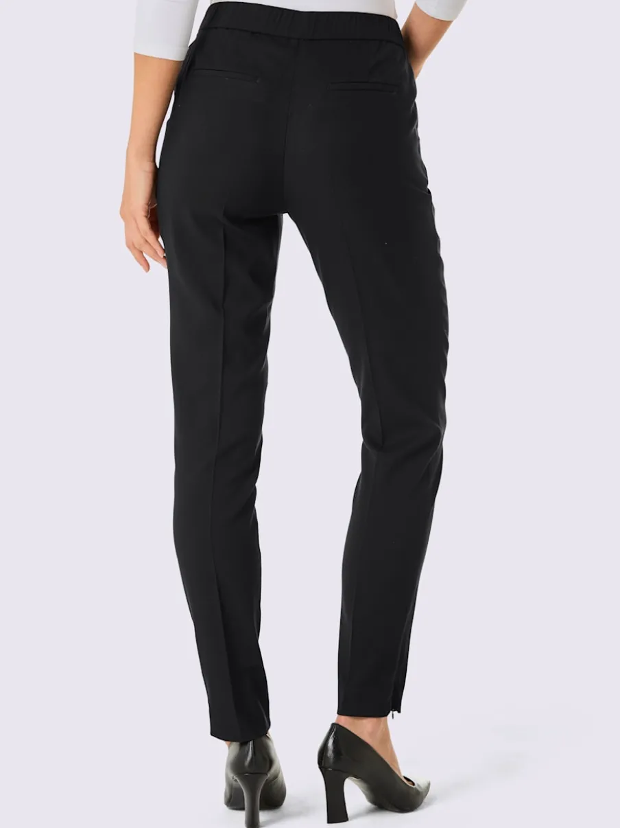 Pantalon tissé en modal à coupe étroite et plis repassés