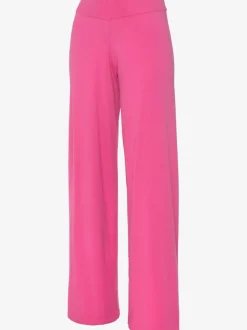 Pantalon tricot jambes larges avec ceinture élastique confortable