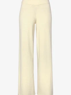 Pantalon tricot jambes larges avec ceinture élastique confortable