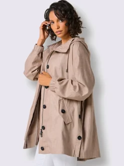 Parka à capuche avec manches raglan et poches pratiques