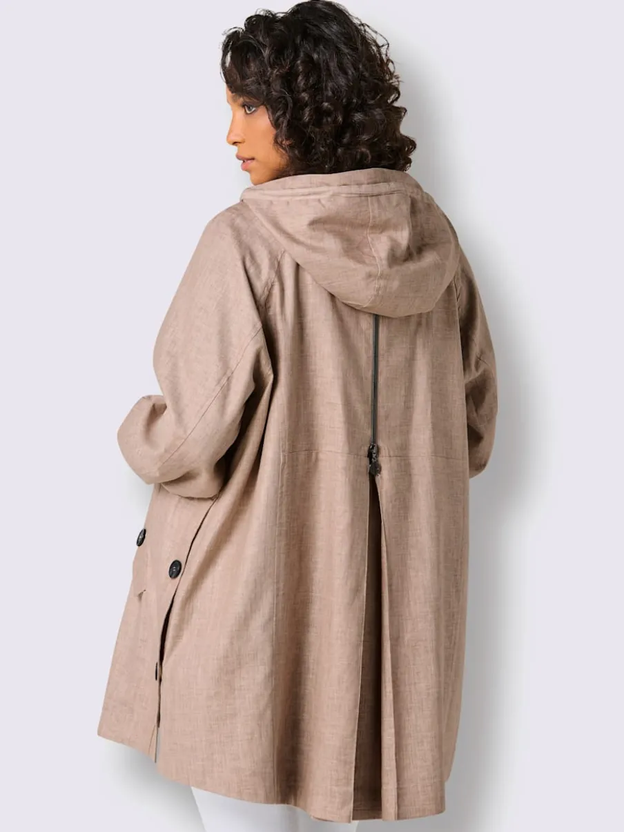 Parka à capuche avec manches raglan et poches pratiques