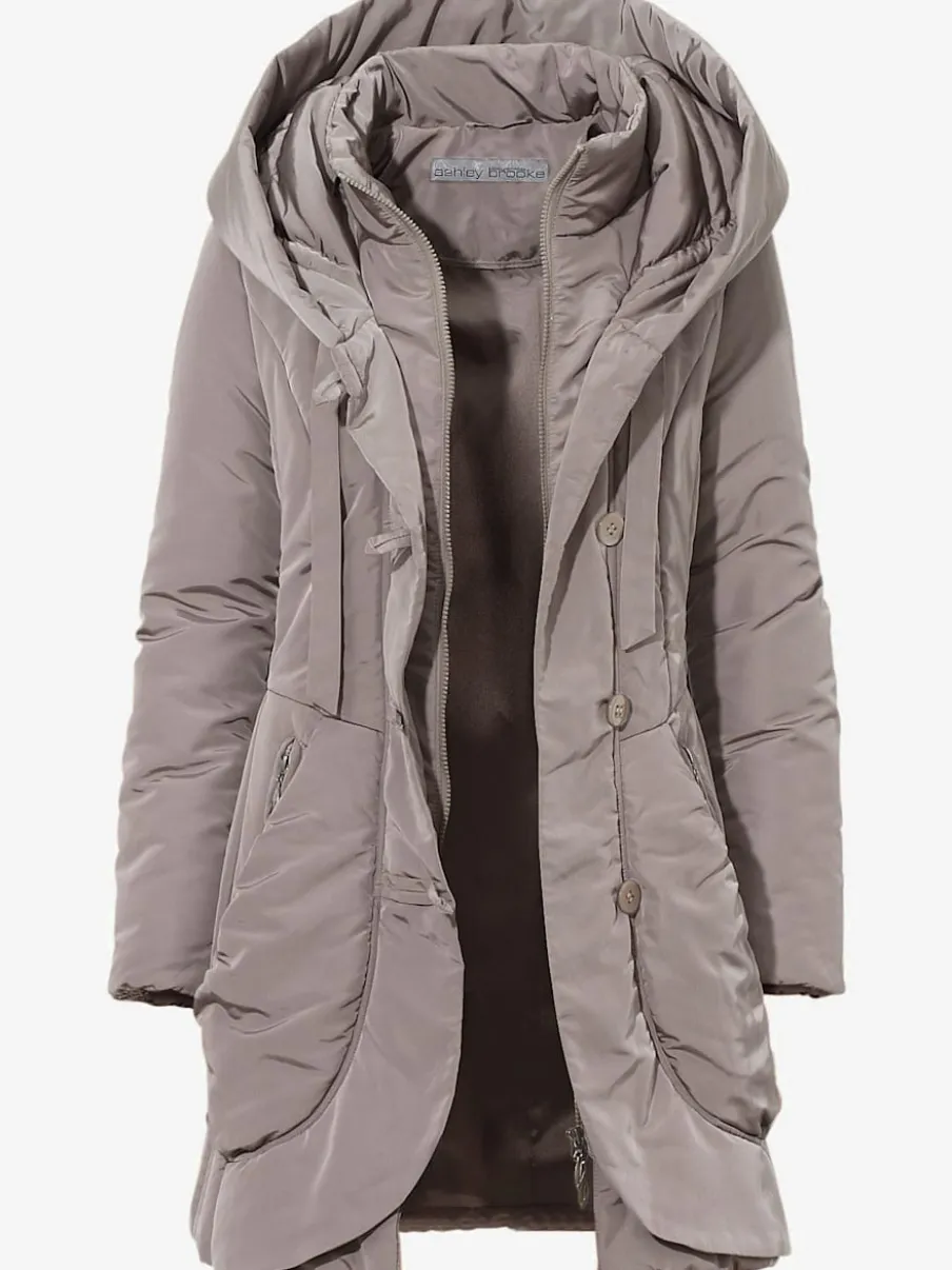 Parka d'extérieur avec col capuche et finition soignée