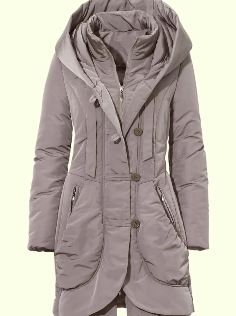 Parka d'extérieur avec col capuche et finition soignée