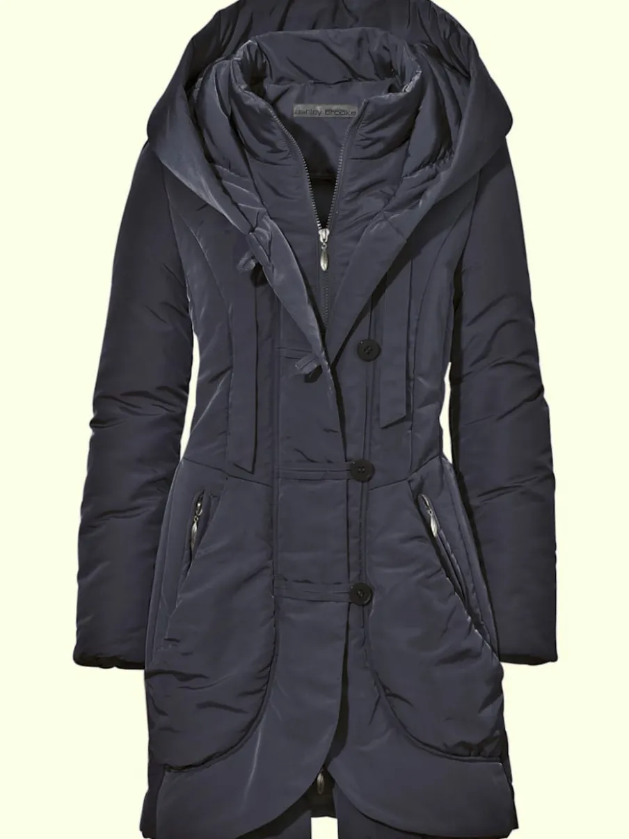 Parka d'extérieur avec col capuche et finition soignée