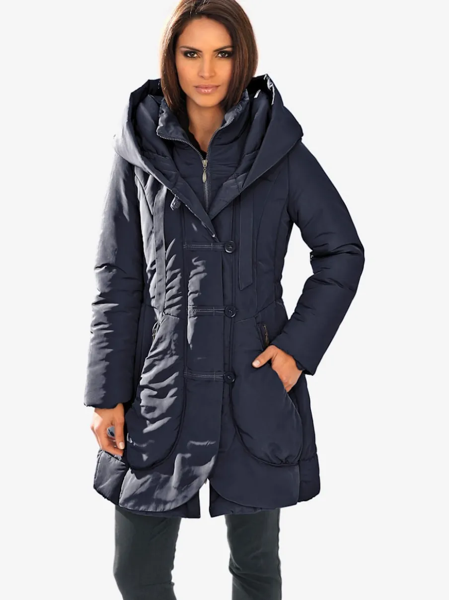 Parka d'extérieur avec col capuche et finition soignée