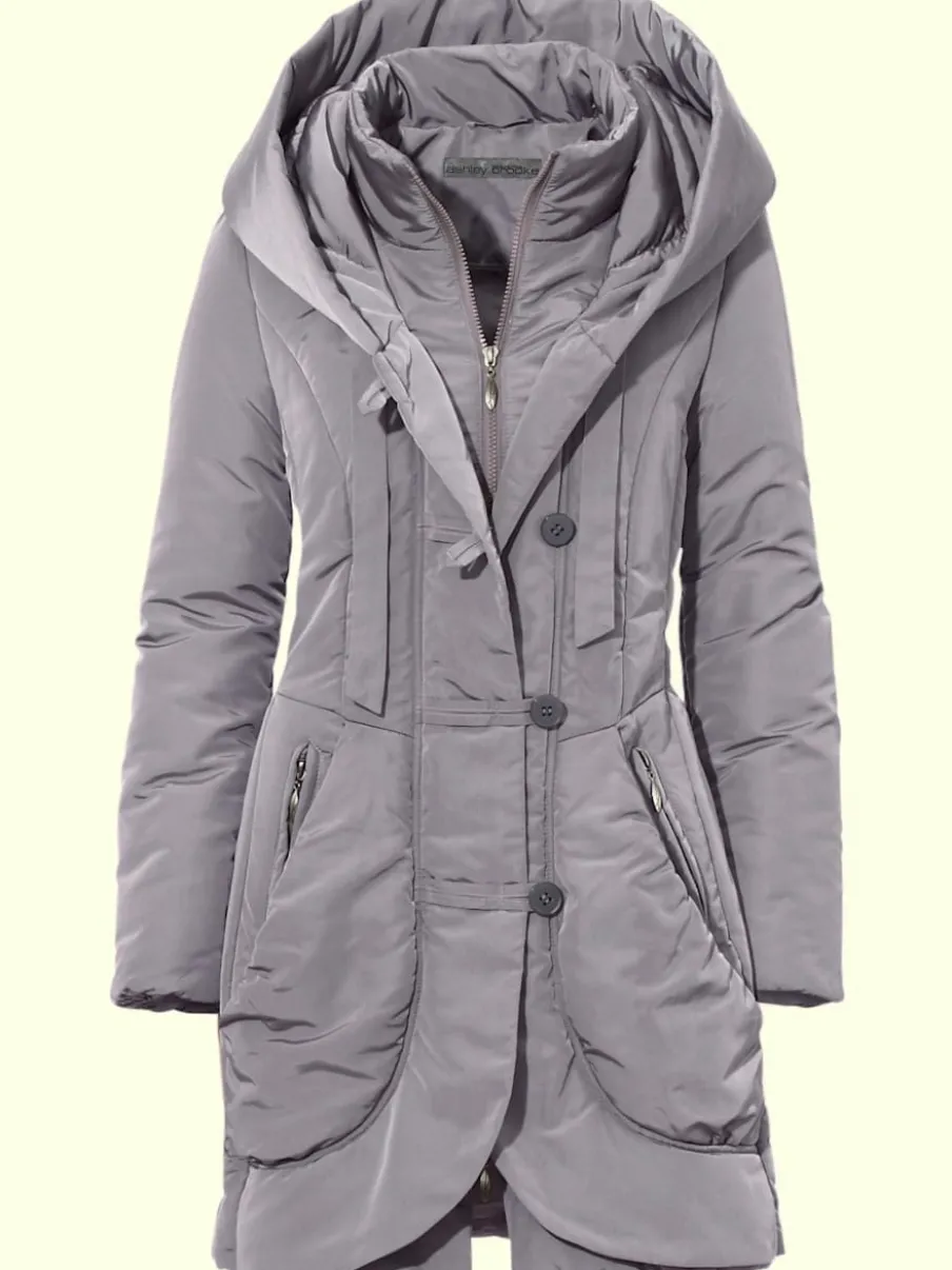 Parka d'extérieur avec col capuche et finition soignée