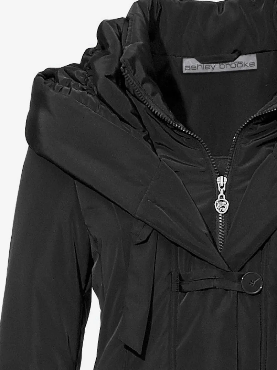 Parka d'extérieur avec col capuche et finition soignée
