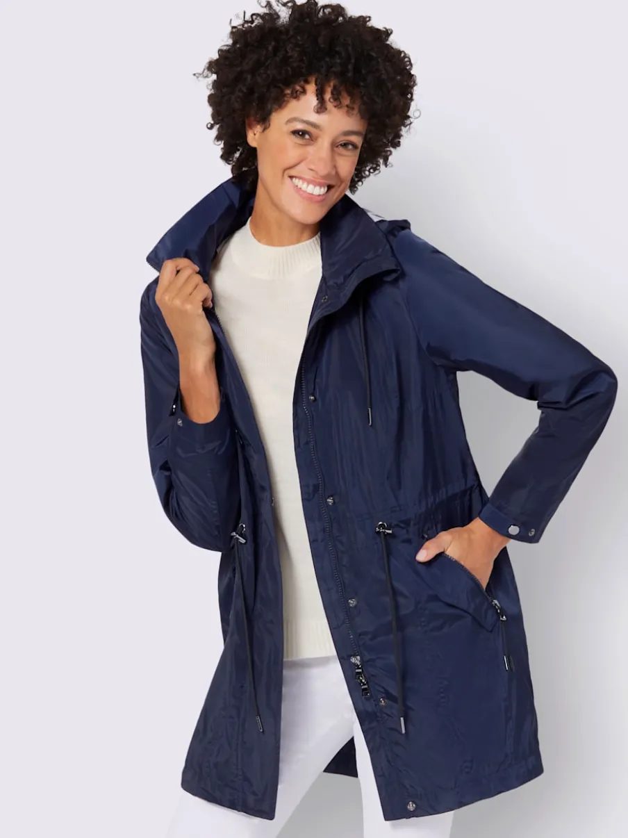 Parka longue avec capuche amovible et poches pratiques