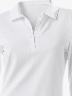 Polo classique à manches longues avec col henley et coupe cintrée