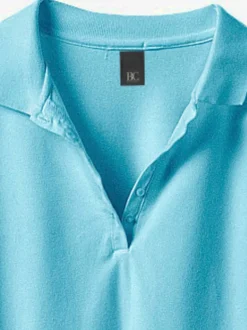 Polo classique à manches longues avec col henley et coupe cintrée