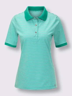 Polo à col classique avec rayures et boutons-pression