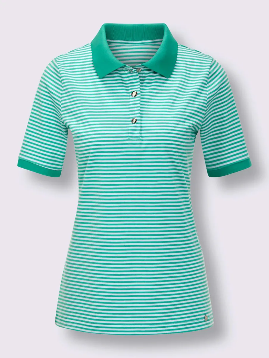 Polo à col classique avec rayures et boutons-pression
