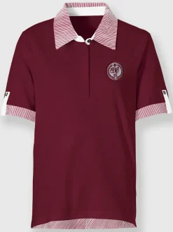 Polo à col tissé avec manches courtes et détails décoratifs