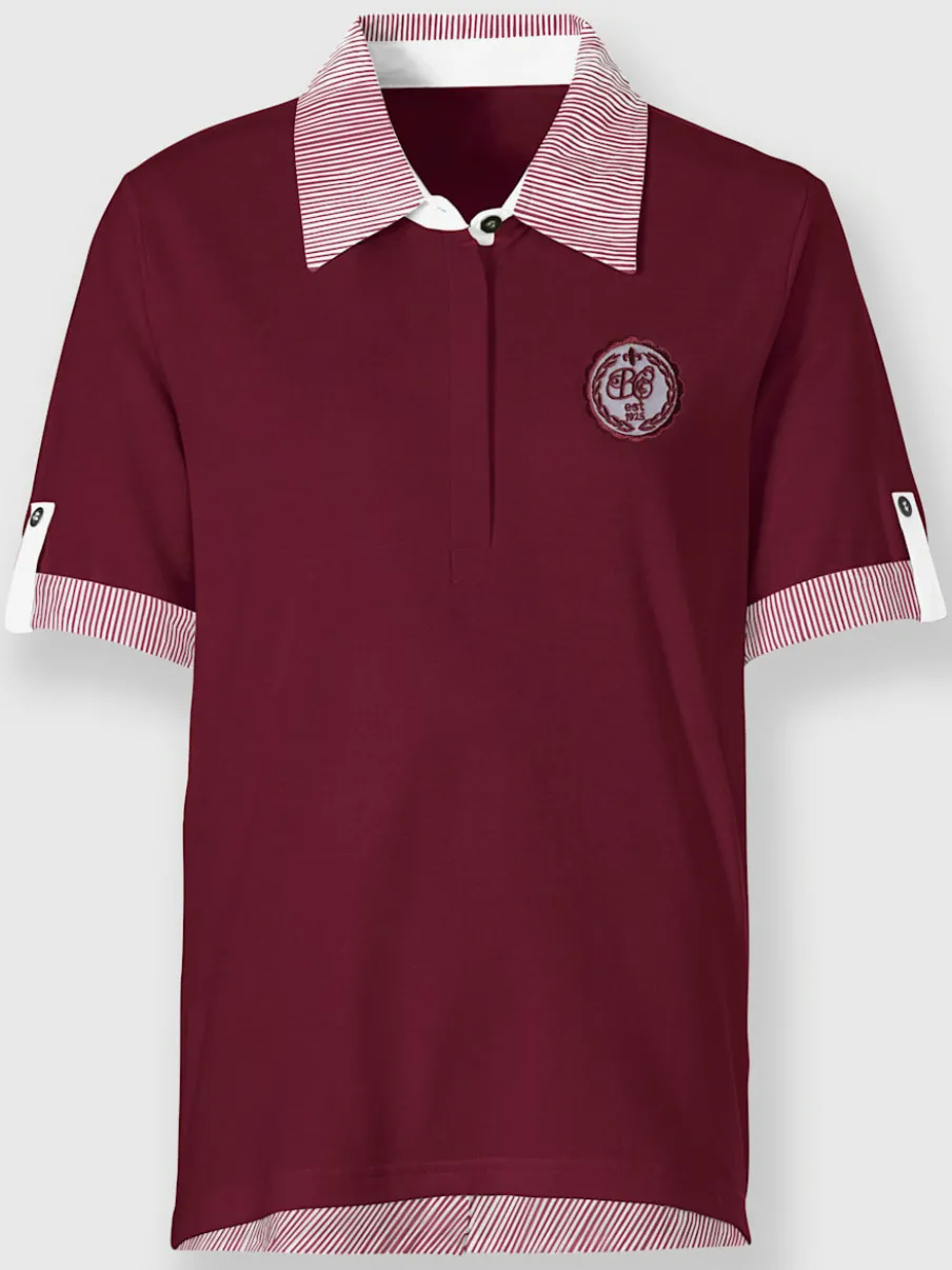 Polo à col tissé avec manches courtes et détails décoratifs