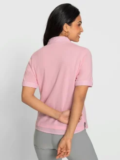 Polo à col tissé avec manches courtes et détails décoratifs