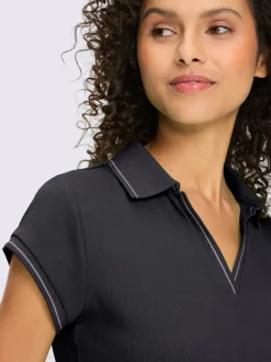 Polo côtelé rayé manches courtes doux coton certifié GOTS