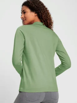 Polo en coton doux à patte de boutonnage manches longues