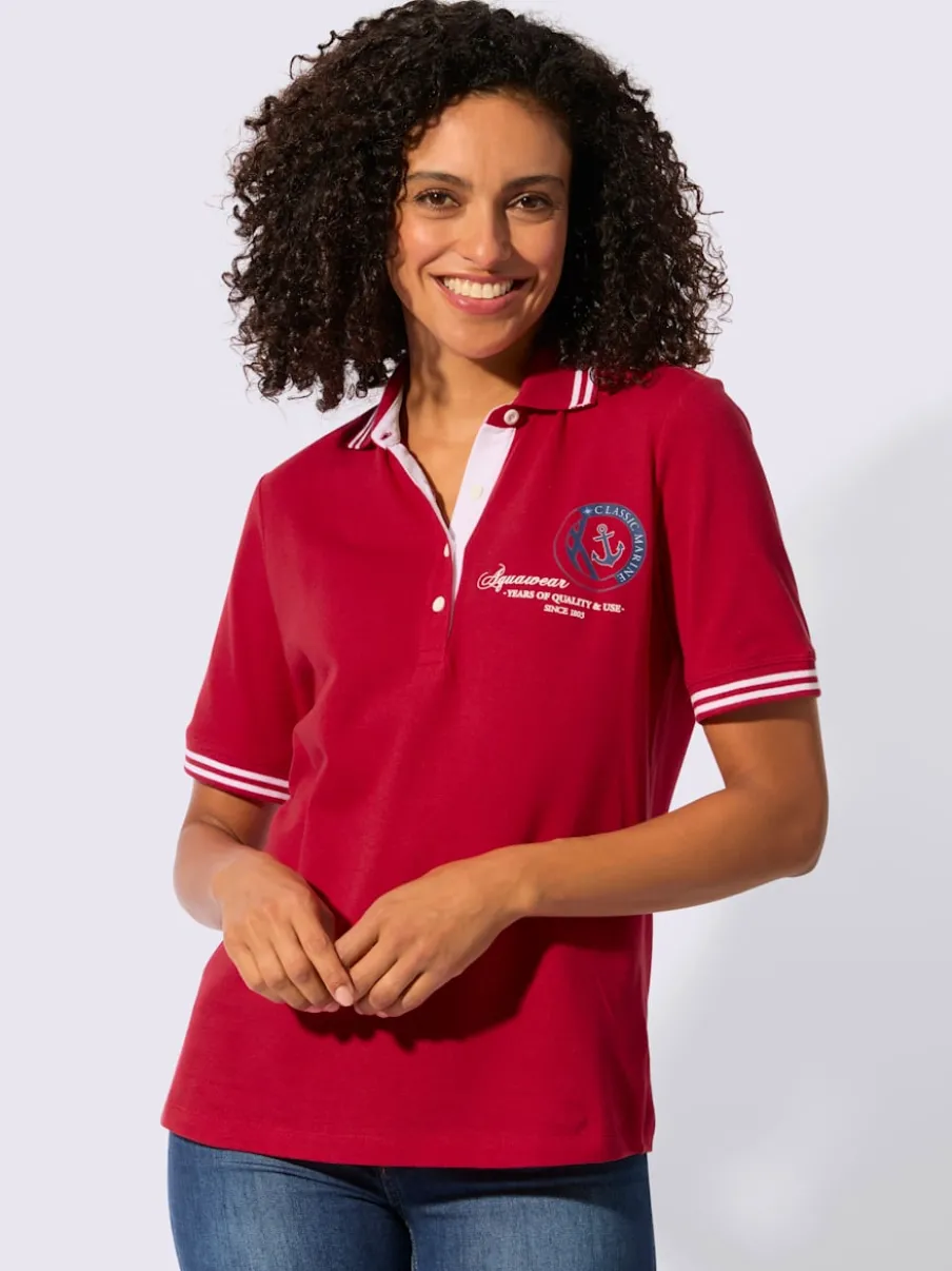 Polo en pure coton à col polo et manches courtes avec motif ancre