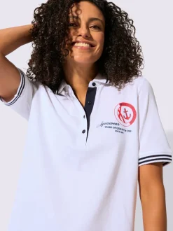 Polo en pure coton à col polo et manches courtes avec motif ancre