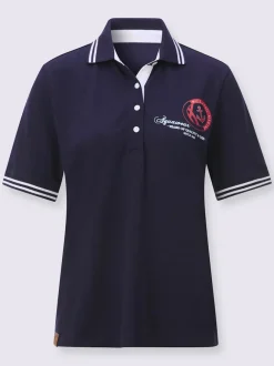 Polo en pure coton à col polo et manches courtes avec motif ancre