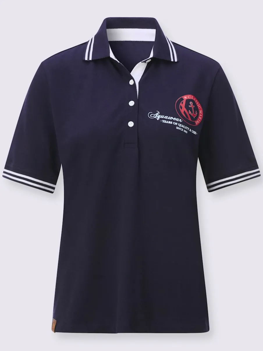 Polo en pure coton à col polo et manches courtes avec motif ancre