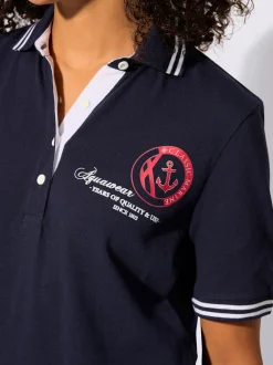 Polo en pure coton à col polo et manches courtes avec motif ancre