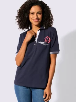 Polo en pure coton à col polo et manches courtes avec motif ancre