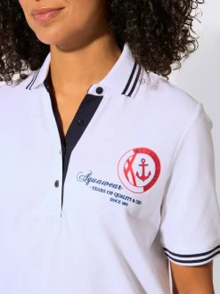 Polo en pure coton à col polo et manches courtes avec motif ancre