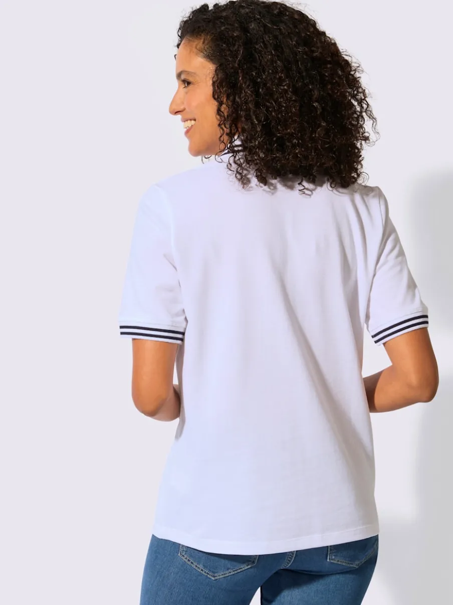 Polo en pure coton à col polo et manches courtes avec motif ancre
