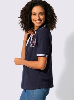 Polo en pure coton à col polo et manches courtes avec motif ancre